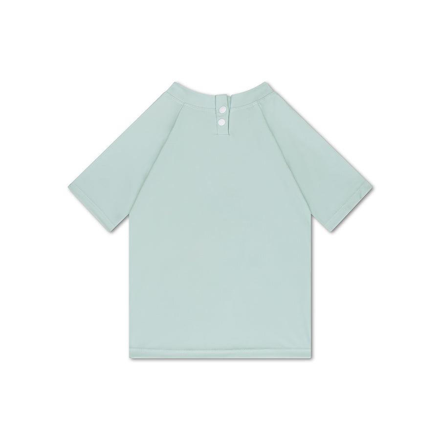 Bluey-Camiseta-de-natación-UV-verde -con-mangas-cortas-2