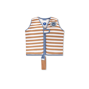 Softlines | Chaleco de natación a rayas marrón/blanco 2-3 años